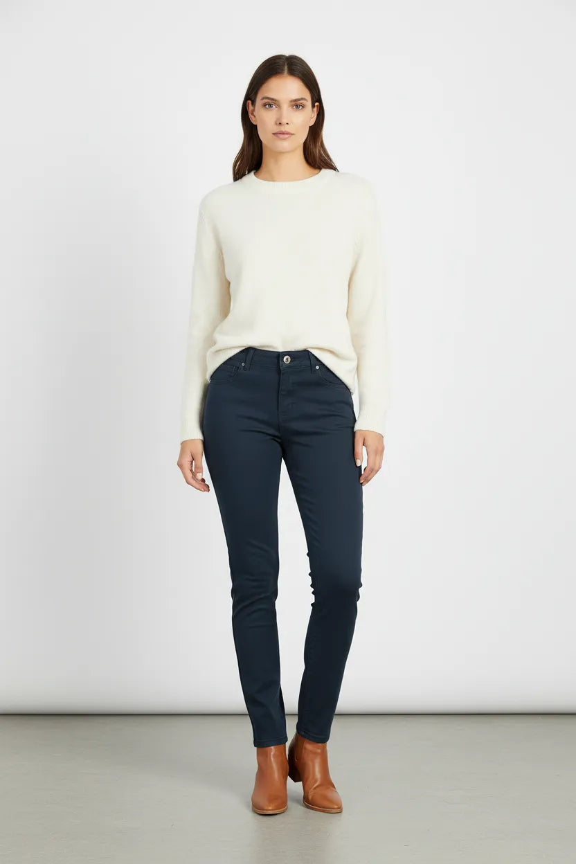 Дамски еластични дънки Plus Size с висока талия - Urban Shape-дънки-6Sense