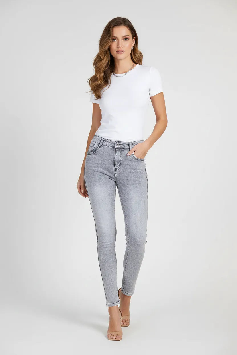 Дамски еластични дънки Plus Size - Silver Fit-дънки-6Sense
