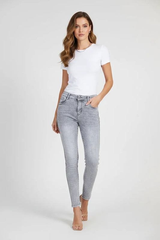Дамски еластични дънки Plus Size - Silver Fit-дънки-6Sense