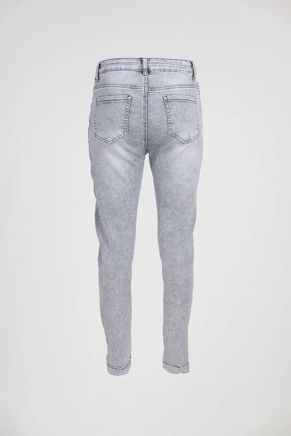 Дамски еластични дънки Plus Size - Silver Fit-дънки-6Sense