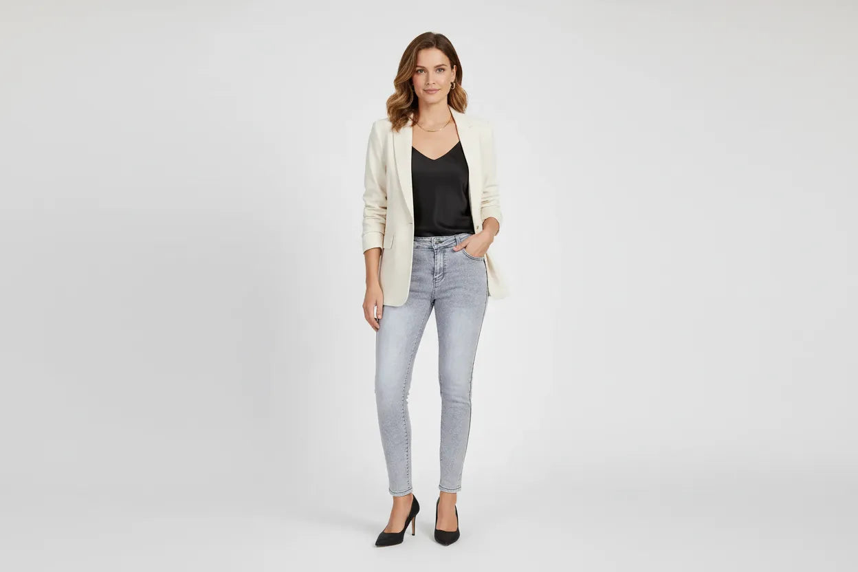 Дамски еластични дънки Plus Size - Silver Fit-дънки-6Sense