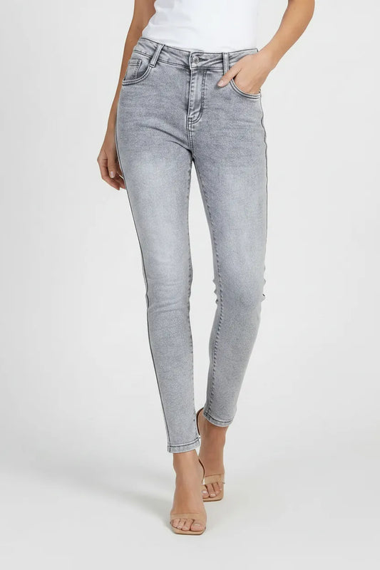 Дамски еластични дънки Plus Size - Silver Fit-дънки-6Sense