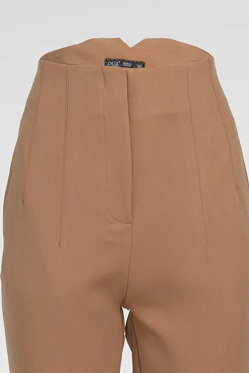 Дамски елегантен панталон с висока талия - Tailored Ease-панталони-6Sense