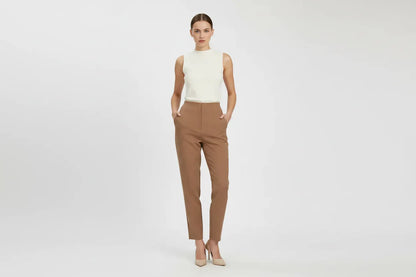 Дамски елегантен панталон с висока талия - Tailored Ease-панталони-6Sense