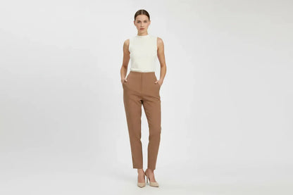 Дамски елегантен панталон с висока талия - Tailored Ease-панталони-6Sense