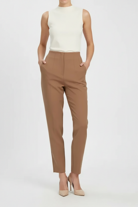 Дамски елегантен панталон с висока талия - Tailored Ease