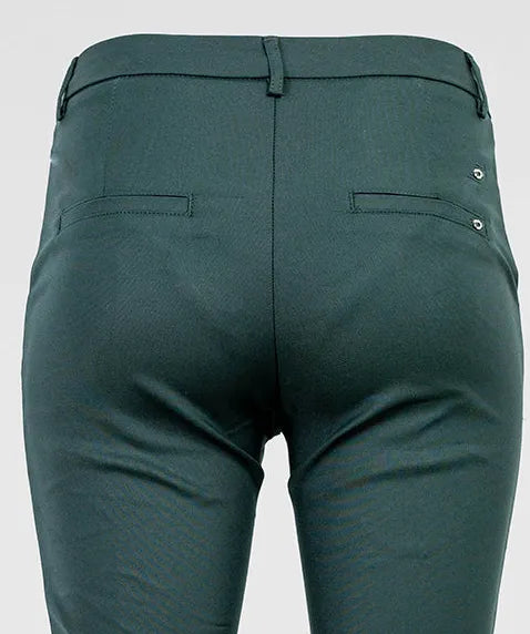 Дамски елегантни панталони в тъмно зелено - True chic-панталони-6Sense