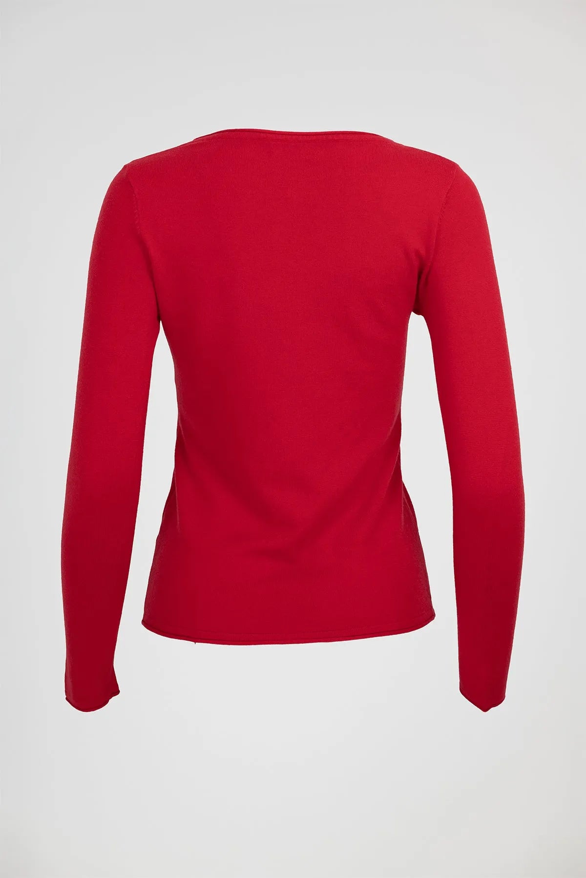 Дамски фин пуловер - Red Touch-пуловери-6Sense