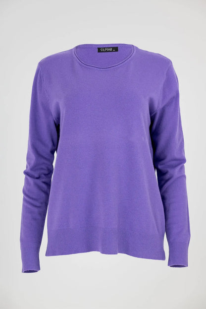 Дамски фин пуловер в лилаво - Essential Soft-пуловери-6Sense