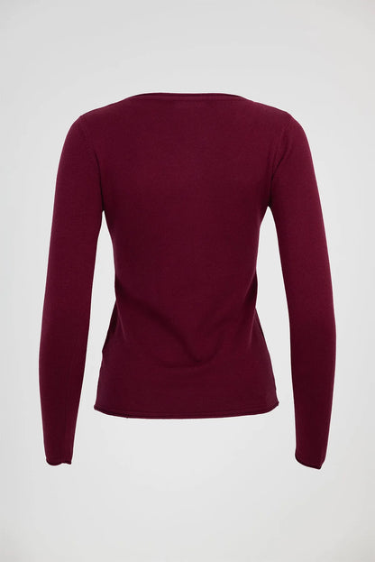 Дамски фин пуловер - Wine Touch-пуловери-6Sense