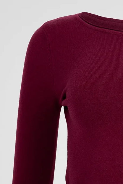Дамски фин пуловер - Wine Touch-пуловери-6Sense