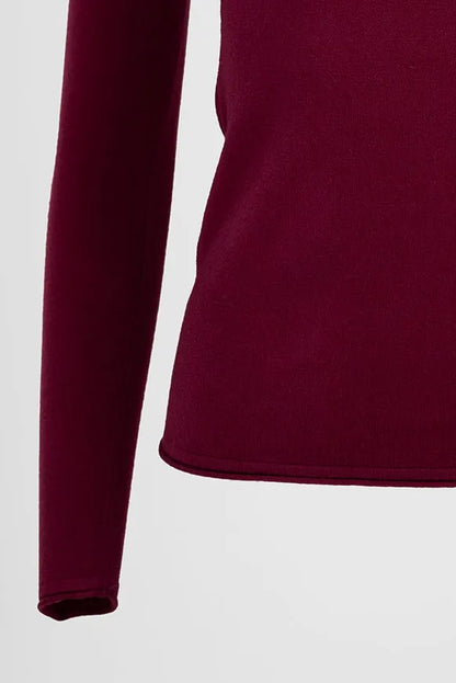 Дамски фин пуловер - Wine Touch-пуловери-6Sense