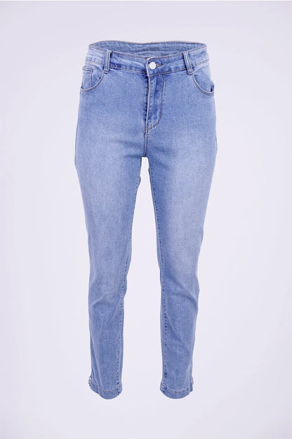 Дамски класически дънки Plus Size с висока талия - Timeless Denim-дънки-6Sense
