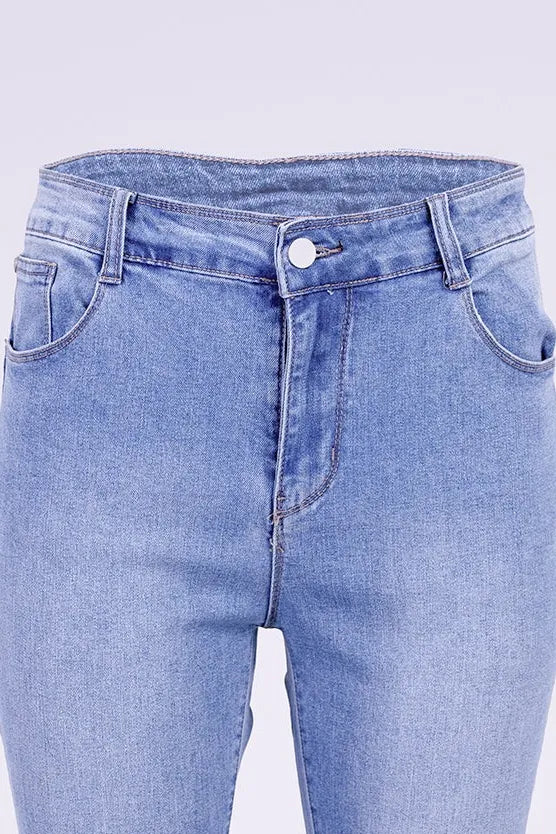 Дамски класически дънки Plus Size с висока талия - Timeless Denim-дънки-6Sense