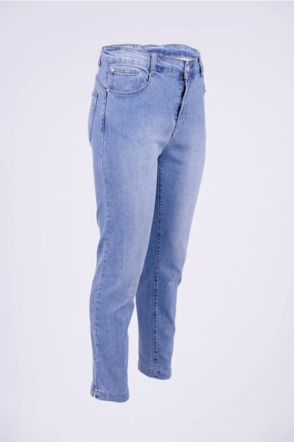 Дамски класически дънки Plus Size с висока талия - Timeless Denim-дънки-6Sense