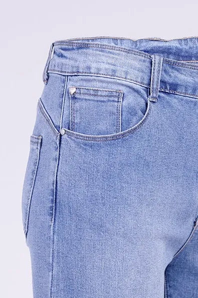Дамски класически дънки Plus Size с висока талия - Timeless Denim-дънки-6Sense