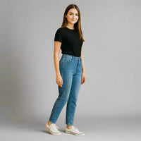 Дамски класически дънки с висока талия | колекция есен-зима 6Sense