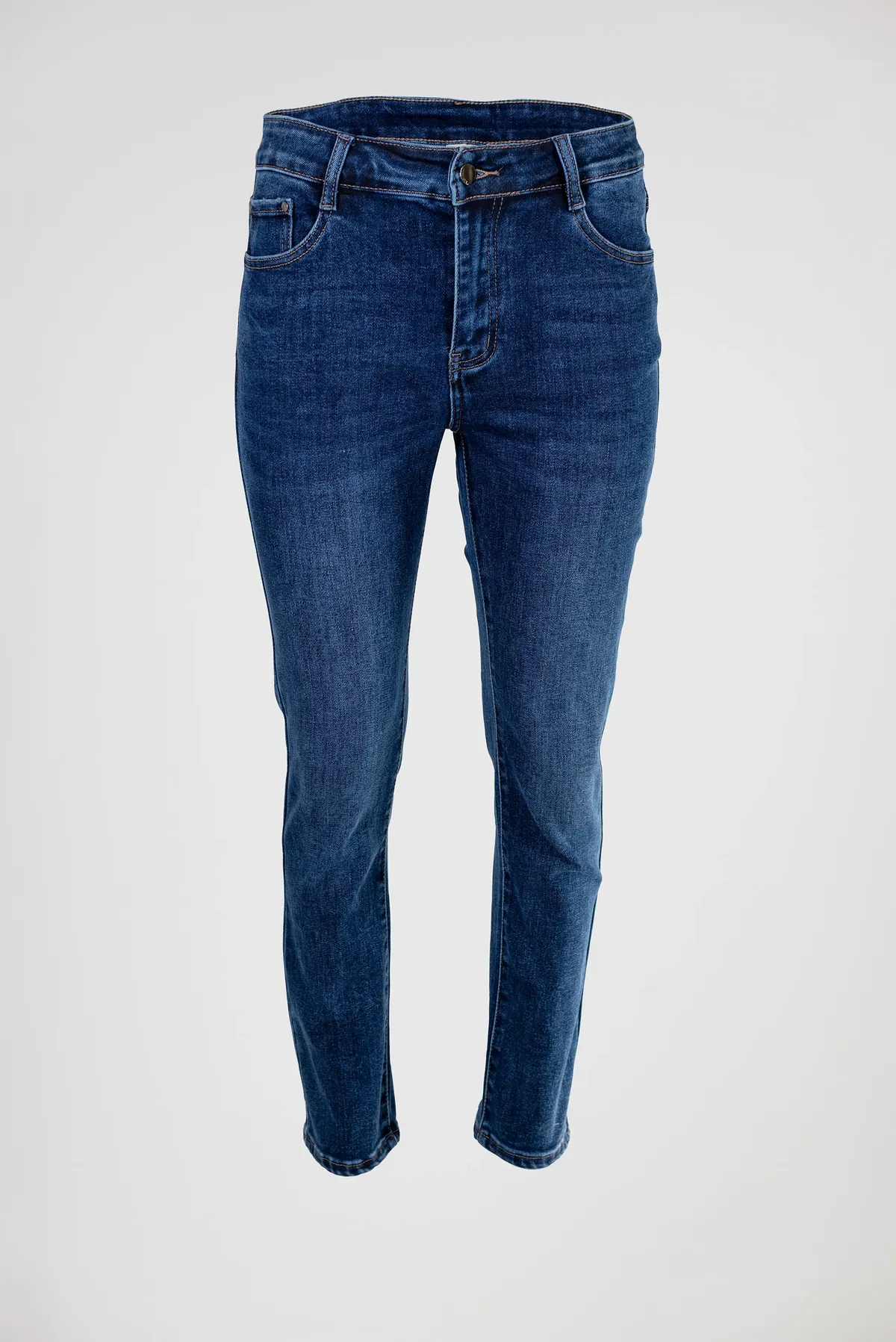 Дамски класически сини дънки със слим кройка – Classic Blue Denim-дънки-6Sense
