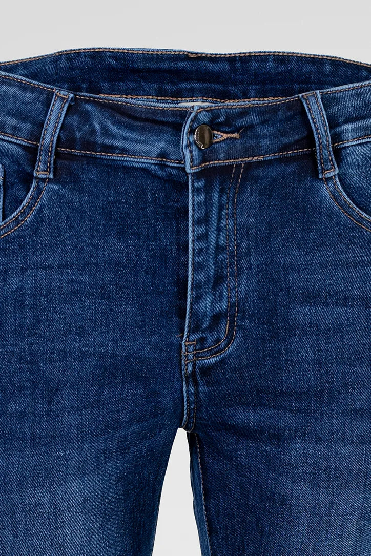 Дамски класически сини дънки със слим кройка – Classic Blue Denim-дънки-6Sense
