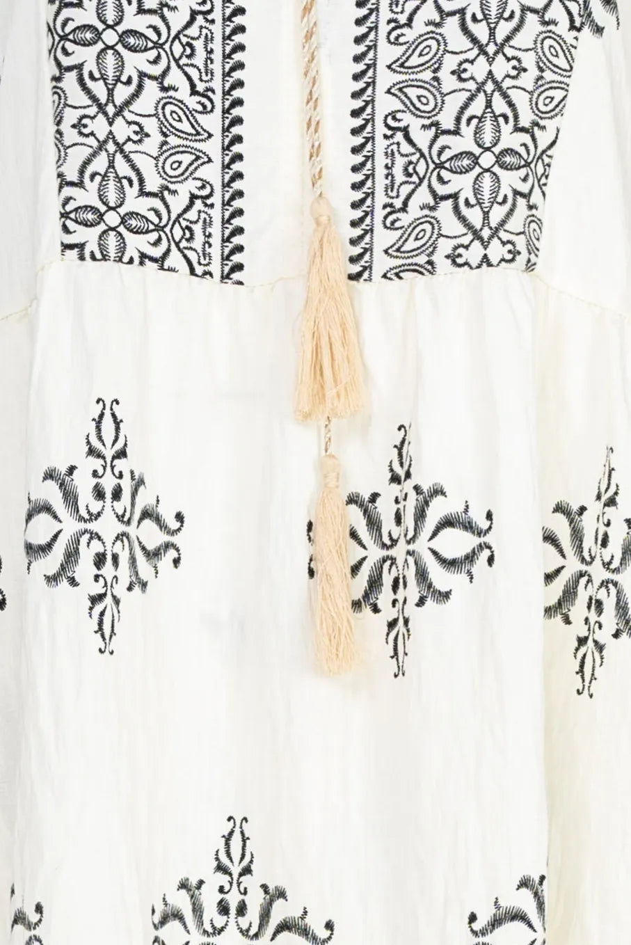 Дамски комплект блуза и панталон с бродерия – Boho Grace-комплекти-6Sense