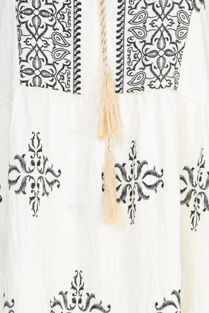 Дамски комплект блуза и панталон с бродерия – Boho Grace-комплекти-6Sense