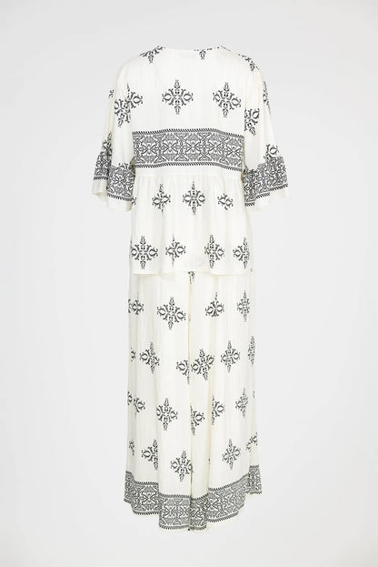 Дамски комплект блуза и панталон с бродерия – Boho Grace-комплекти-6Sense