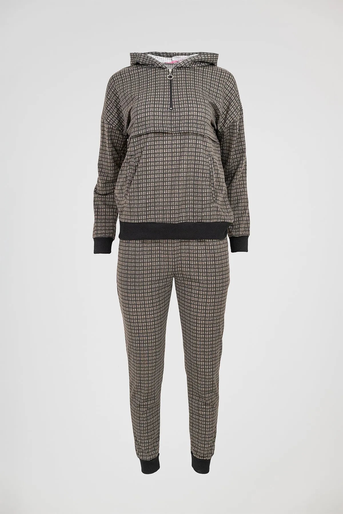 Дамски комплект Grid Comfort – горнище с качулка и панталон-комплекти-6Sense