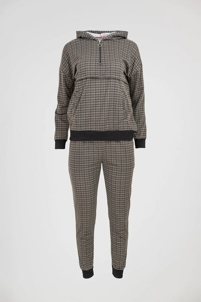 Дамски комплект Grid Comfort – горнище с качулка и панталон-комплекти-6Sense