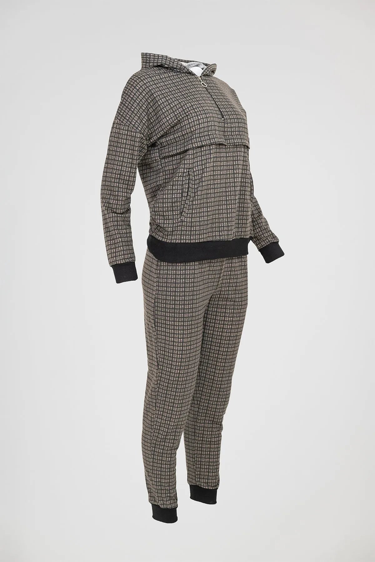 Дамски комплект Grid Comfort – горнище с качулка и панталон-комплекти-6Sense