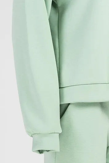 Дамски комплект мента със суичър и панталон - Sunny Zip Set-комплекти-6Sense