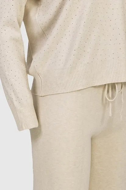 Дамски комплект от фино плетиво в нежно бежово - Layla-комплекти-6Sense