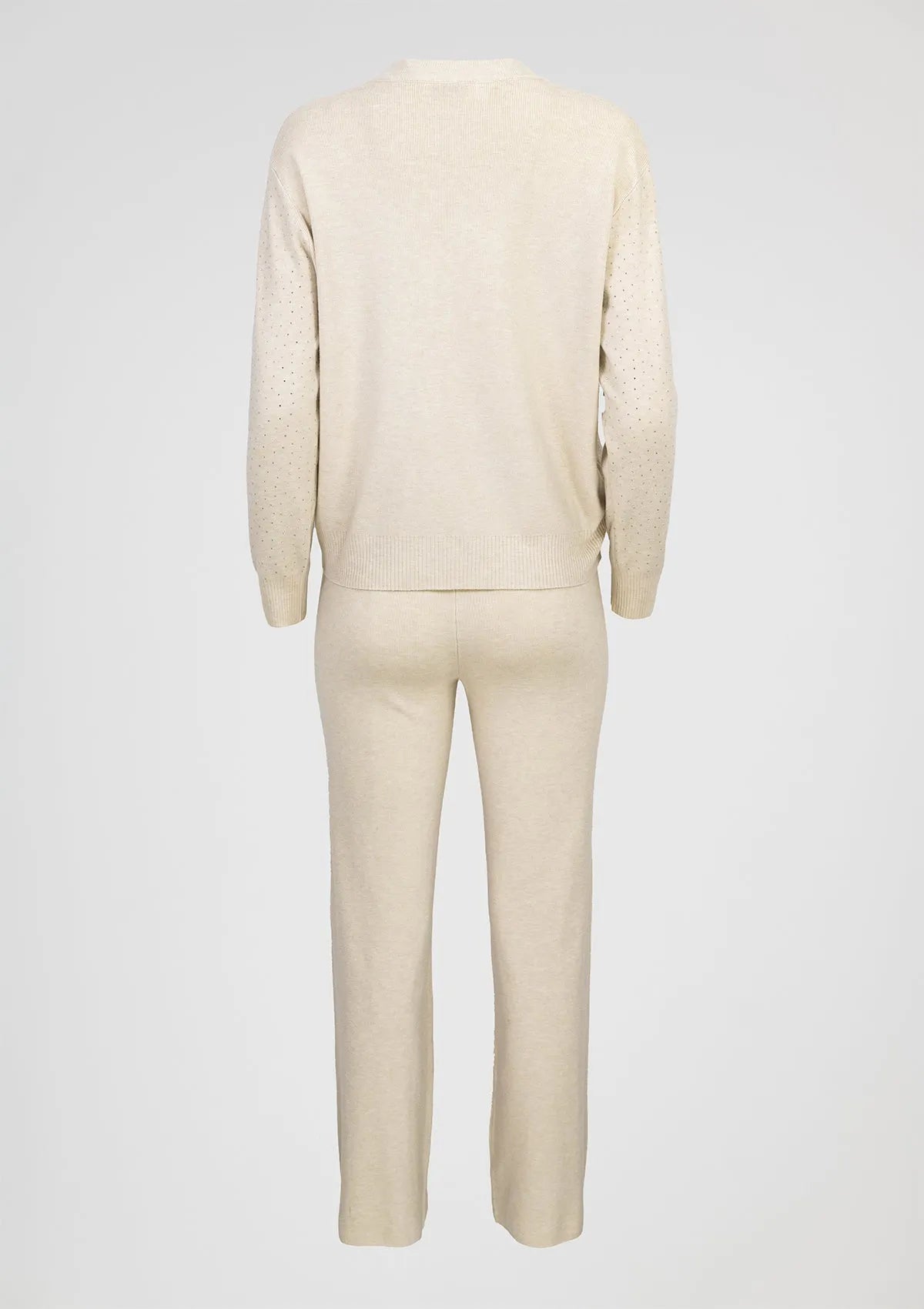 Дамски комплект от фино плетиво в нежно бежово - Layla-комплекти-6Sense