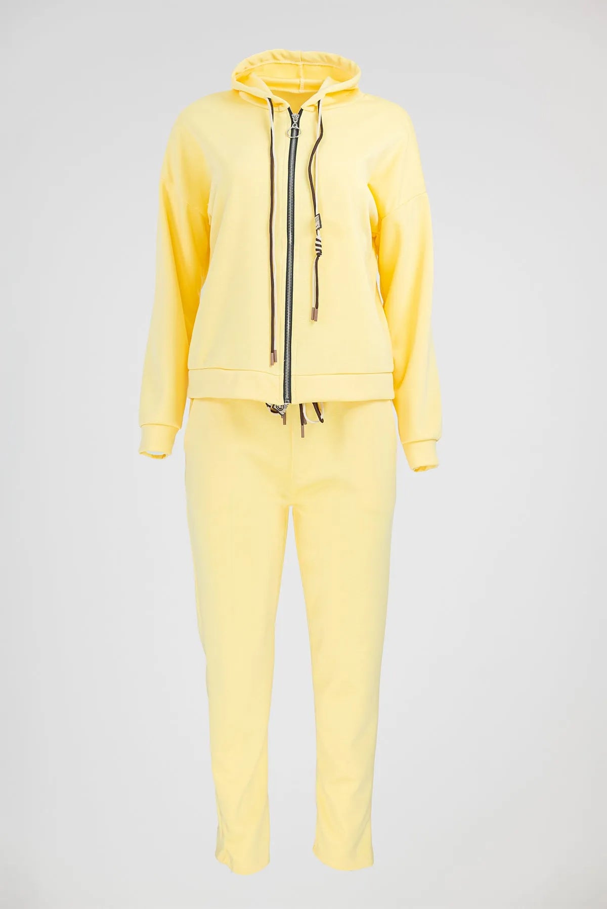 Дамски комплект със суичър с цип и панталон - Sunny Zip Set-комплекти-6Sense