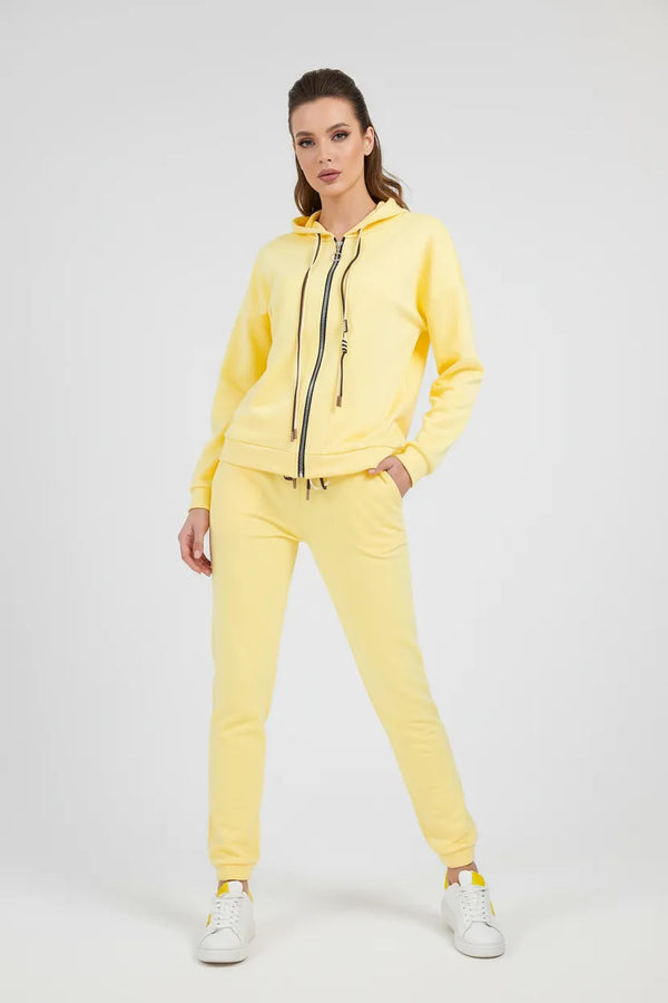 Дамски комплект със суичър с цип и панталон - Sunny Zip Set-комплекти-6Sense