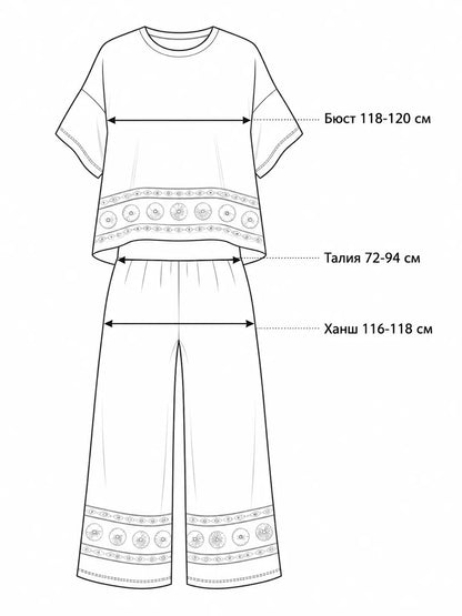 Дамски летен комплект - Over Size - Noir Muse-комплекти-6Sense