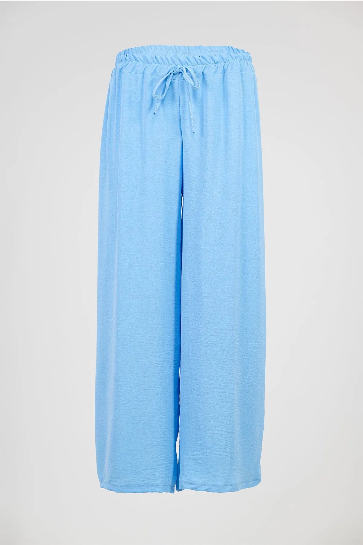 Sky Flow women's light blue wide-leg summer pants with elastic drawstring waist.
