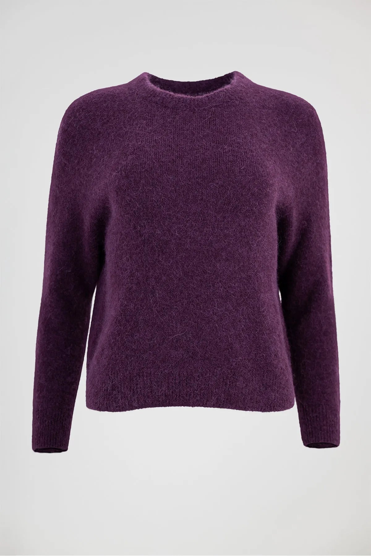 Дамски мек пуловер - алпака вълна в лилав нюанс – Purple Alpaca Soft-пуловери-6Sense