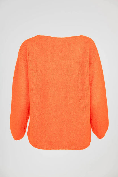 Дамски мохер пуловер - оранжев - Mohair Glow-6Sense