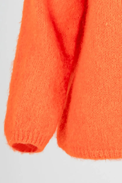 Дамски мохер пуловер - оранжев - Mohair Glow-6Sense