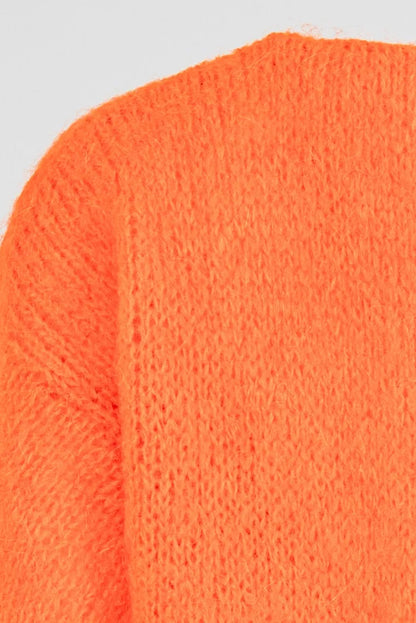 Дамски мохер пуловер - оранжев - Mohair Glow-6Sense