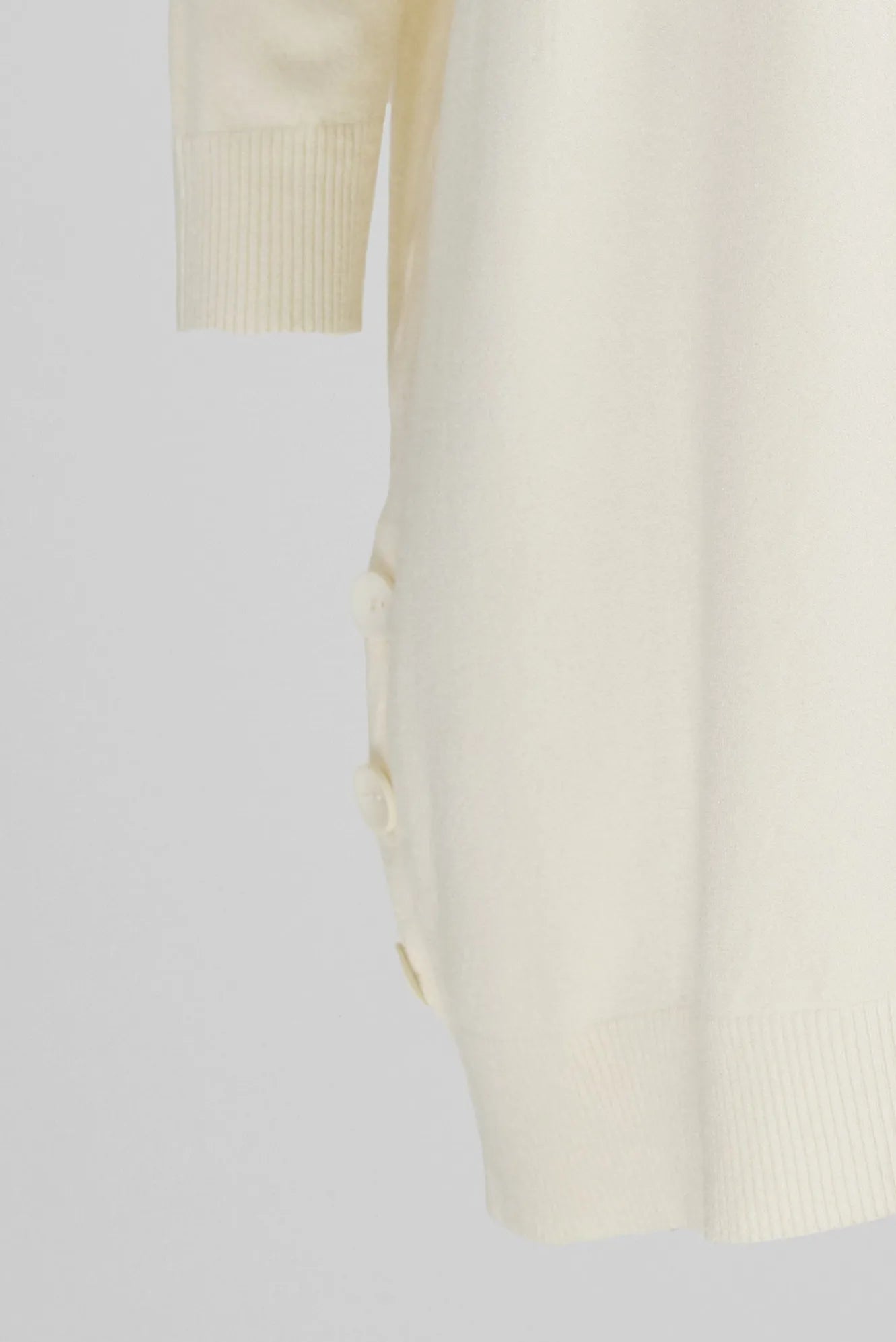 Дамски овърсайз пуловер - туника - Ecru-пуловери-6Sense