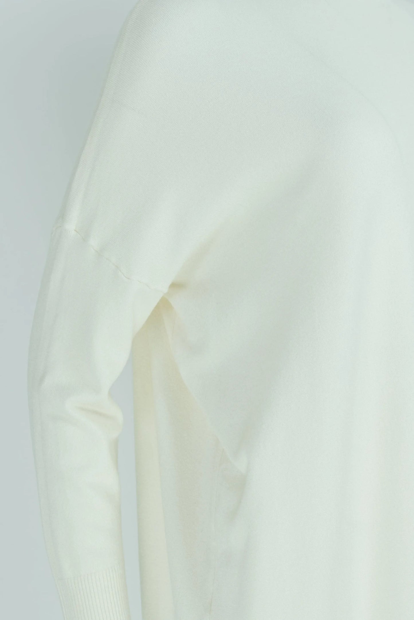 Дамски овърсайз пуловер - туника - Ecru-пуловери-6Sense