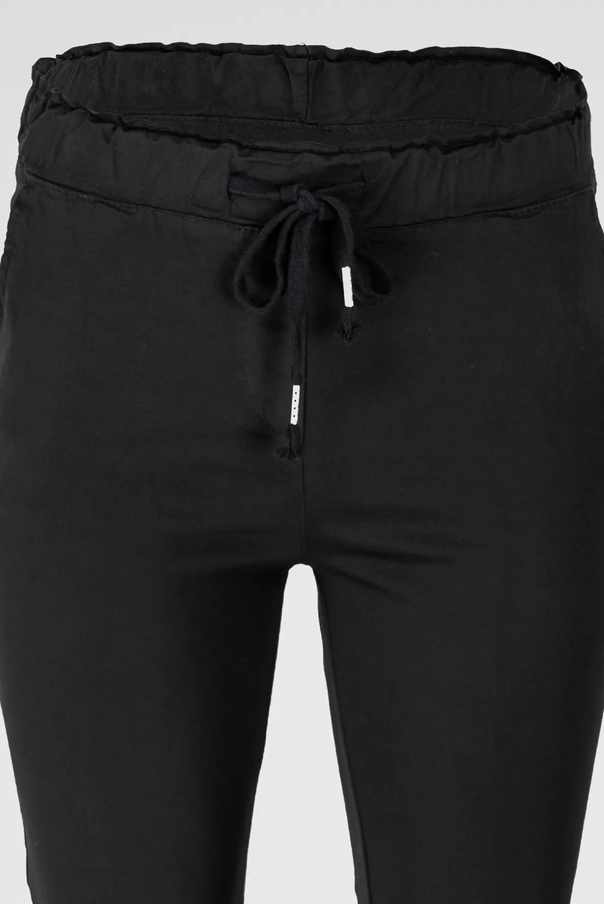 Дамски памучен панталон с еластична талия до 5XL - Noir Ease-панталони-6Sense