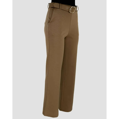 Дамски панталон с колан в цвят камел | колекция есен-зима 6Sense