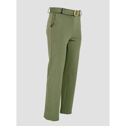 Дамски панталон с колан във войнишко зелено | колекция Есен-Зима 6Sense