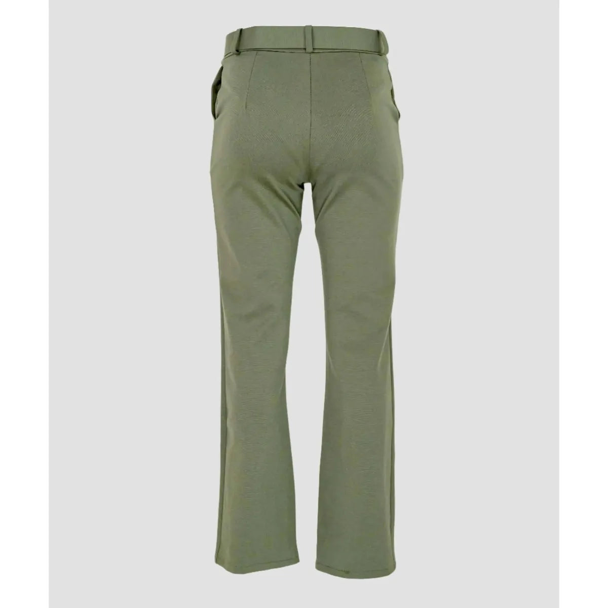 Дамски панталон с колан във войнишко зелено | колекция Есен-Зима 6Sense