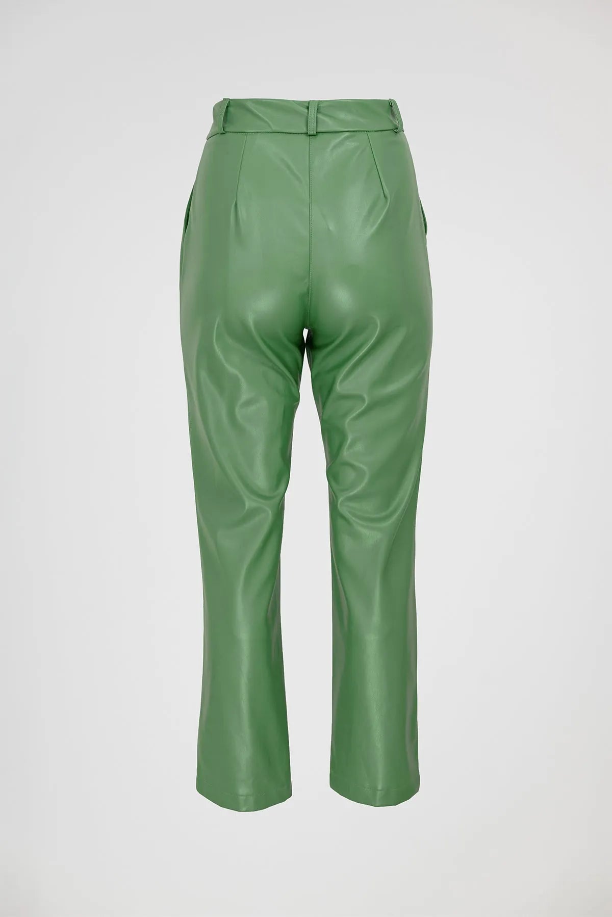 Дамски панталони от изкуствена кожа - Green Edge-панталони-6Sense