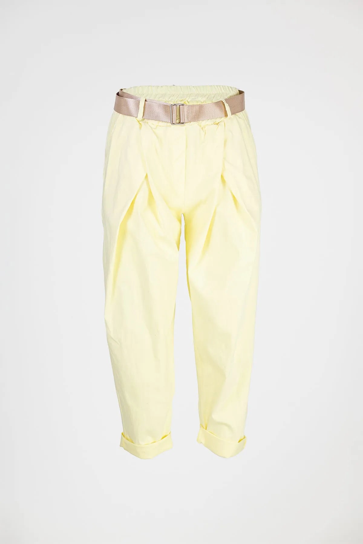 Дамски панталони с колан и еластична талия – Lemon Breeze-панталони-6Sense