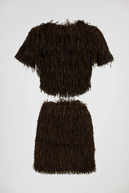 Дамски парти сет с ресни и бляскав ефект - Disco Cocoa-комплекти-6Sense