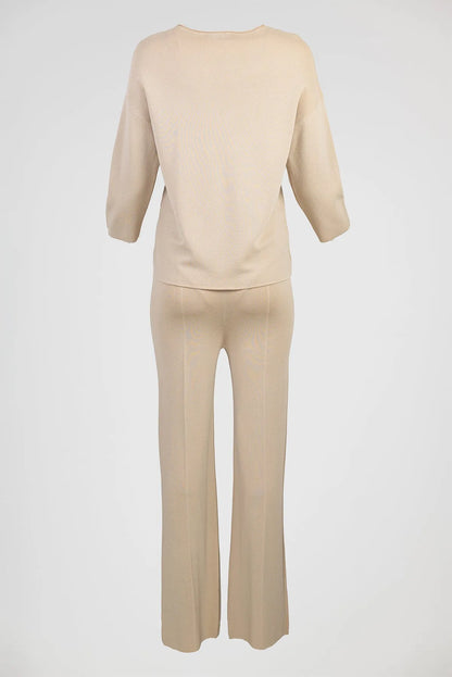 Дамски комплект - Капучино с 3D роза | колекция есен-зима 6Sense